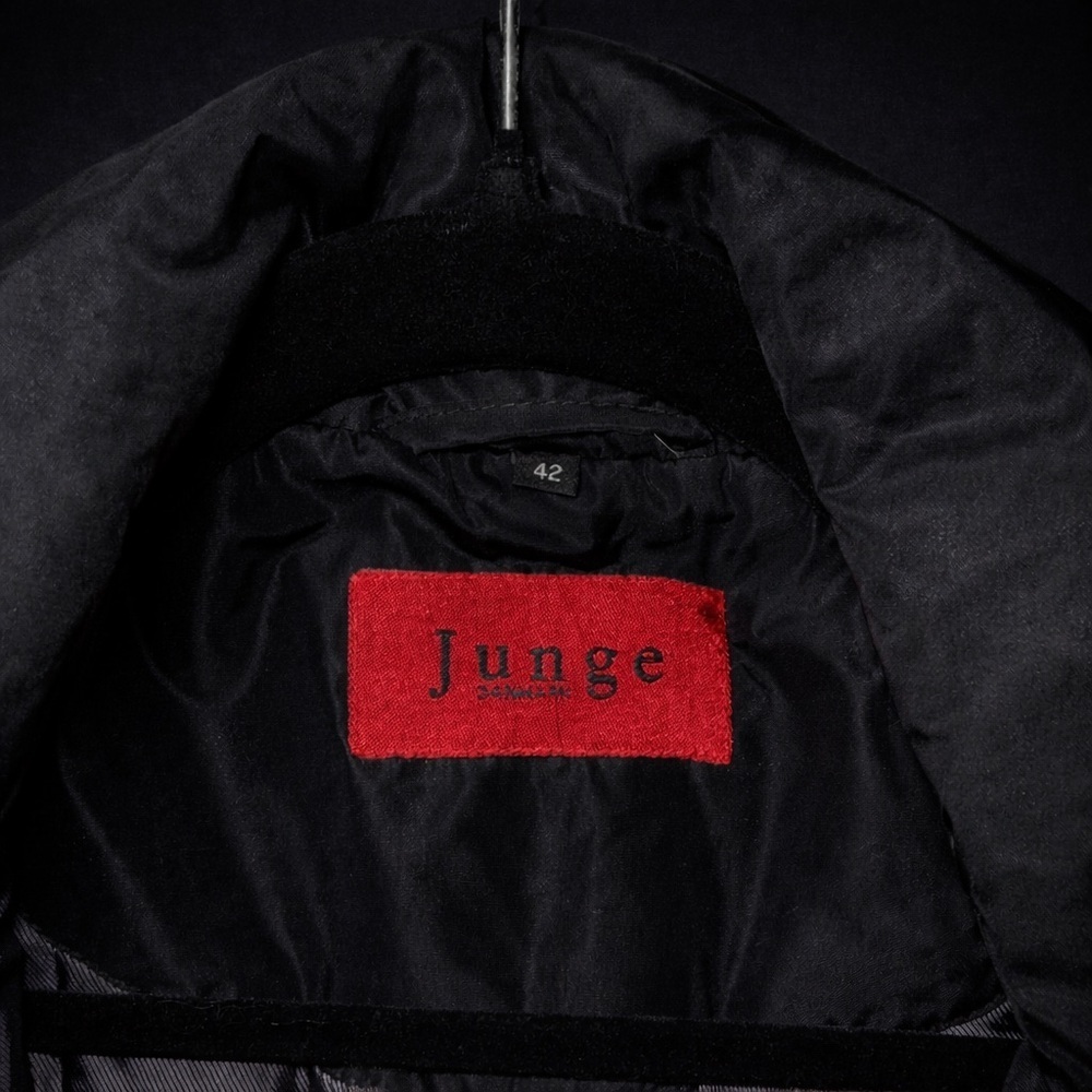 Vintage Junge Black Hooded Quilted Parka - Picture 5 of 7